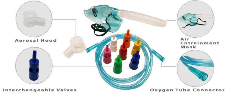 Adjustable Venturi Color Oxygen Mask Oxygen Tube Medium-Concentration Mask