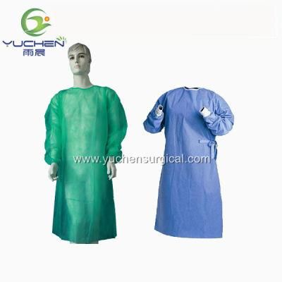 FDA Factory Waterproof Isolation Gown Disposable PE/CPE Surgical Blue Plastic Isolation Gown