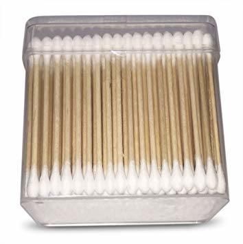 Stock Wholesale Pure Cotton Qtips for Ear Cleaning Cotton Swabs CE ISO Bamboo Cotton Buds