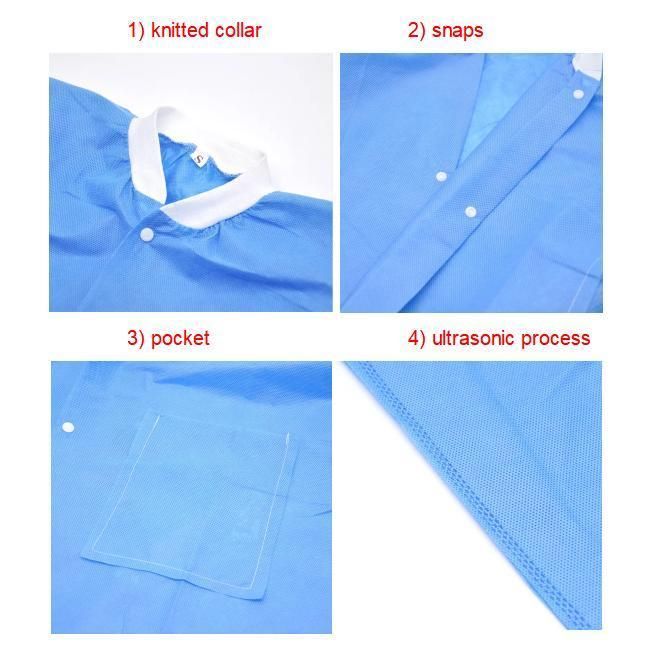 Cheap Nonwoven Polypropylene Lab Coats Medical Disposable Coats