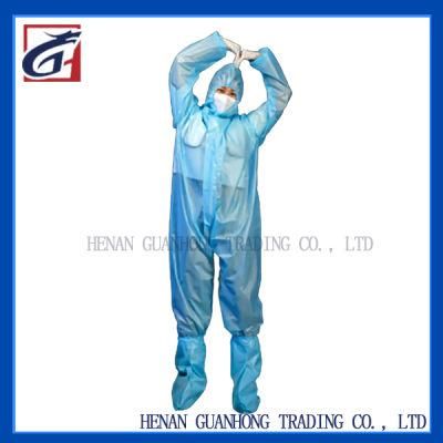 Disposable One-Piece Medical Isolation Coverall, 35 Grams of PP+PE Non-Woven Fabric