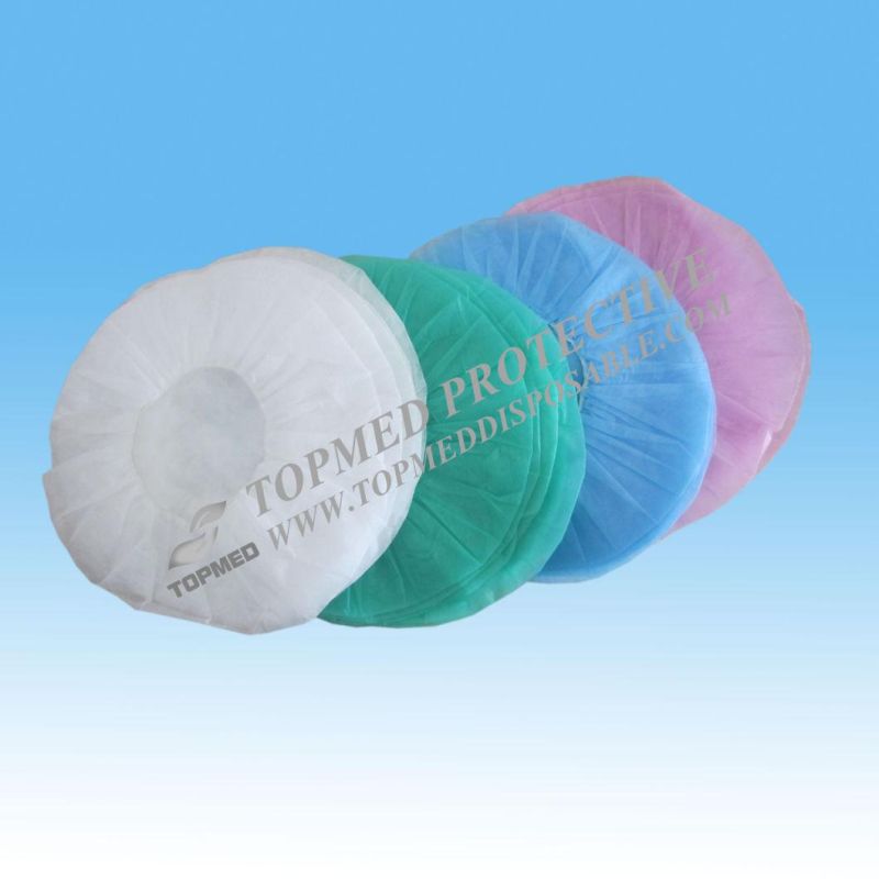 Non Woven Round Bouffant Cap Hospital Surgical Nurse Cap