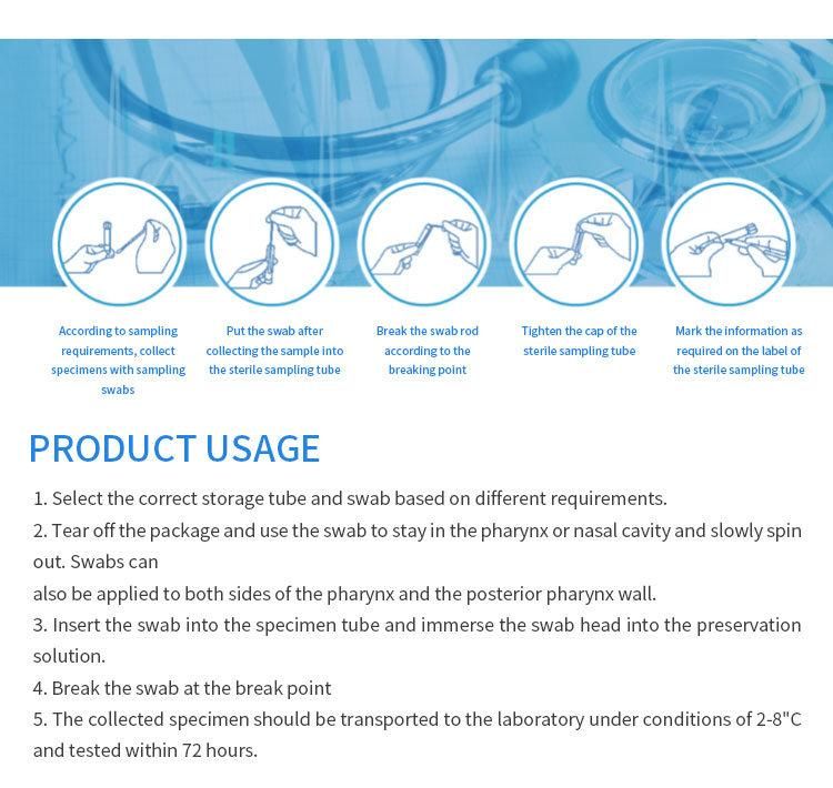 Fast Shipping Medical Viral Transport Test Medium Kits Swab Tube