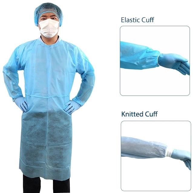 CE Certificate Disposable PP SMS Isolation Gowns for Hospital