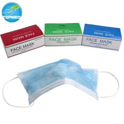 Hot Selling Blue/Green/White Disposable 3ply Nonwoven Surgical Face Mask