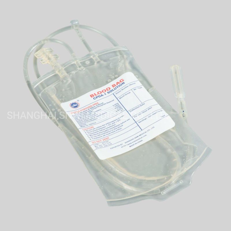 CE&ISO Certificate Disposable Medical Single Blood Bag with Needle Protector/Collection Tube/Sampling Pouch