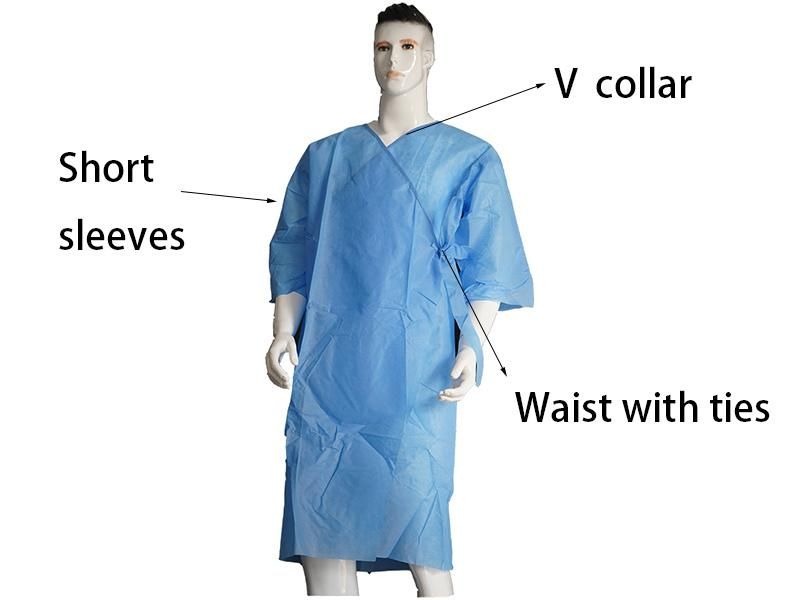 Disposable Blue Non Woven Patient Gown