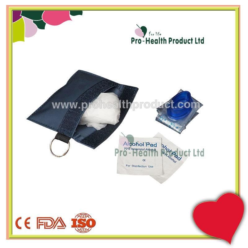 CPR Face Mask With Keychain First Aid Gloves Alcohol Pads