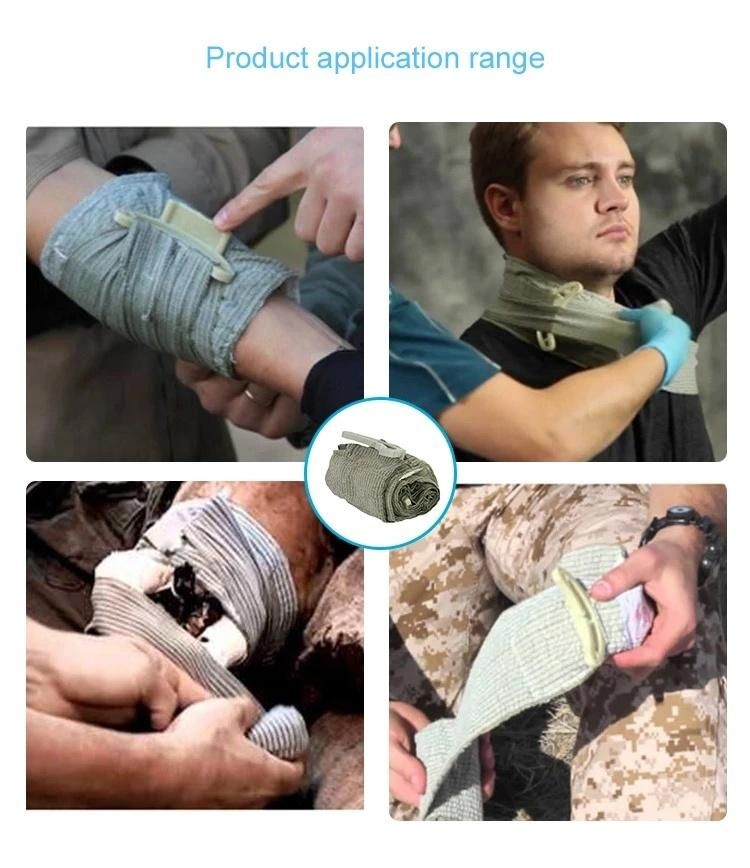 Mdr CE Approved Military Tactical Trauma Emergency Dressing Combat Compression Elastic Bandage Quick Clot Israeli Dressing Bandage