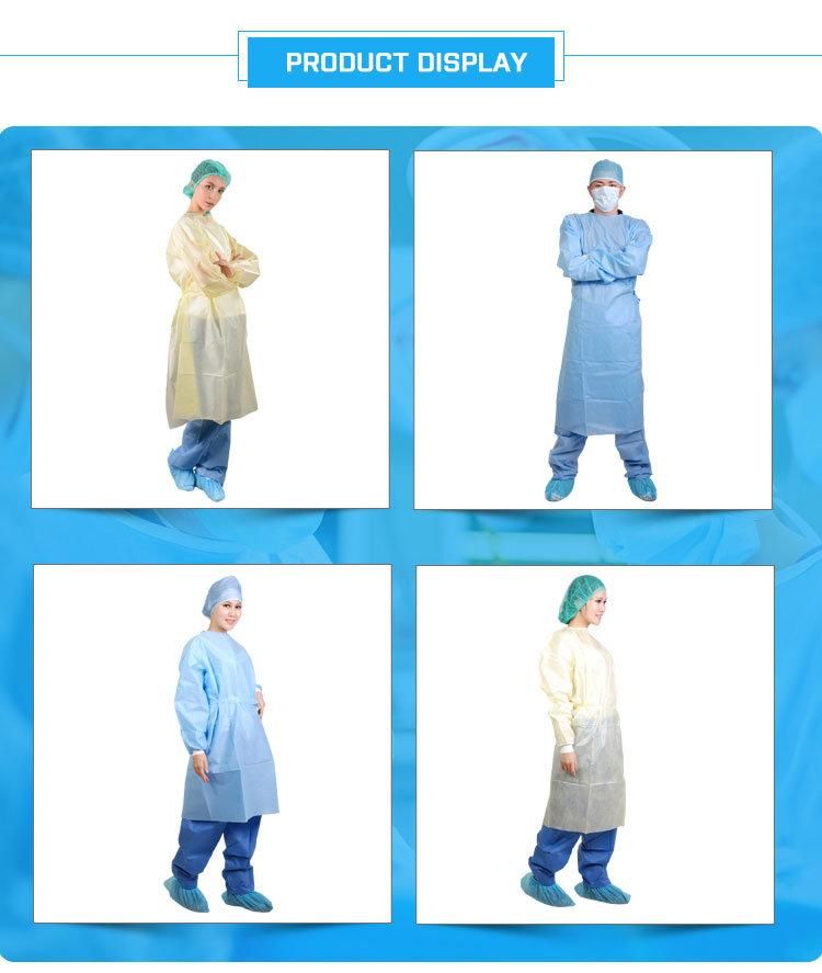 Lightweight Multi-Ply Fluid Resistant Isolation Gowns Latex Free Isolation Gown