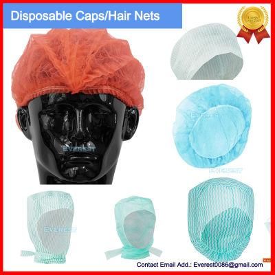 Disposable Non Woven Hair Net Mob Clip Caps Disposable Detectable Clip Cap Bouffant Cap