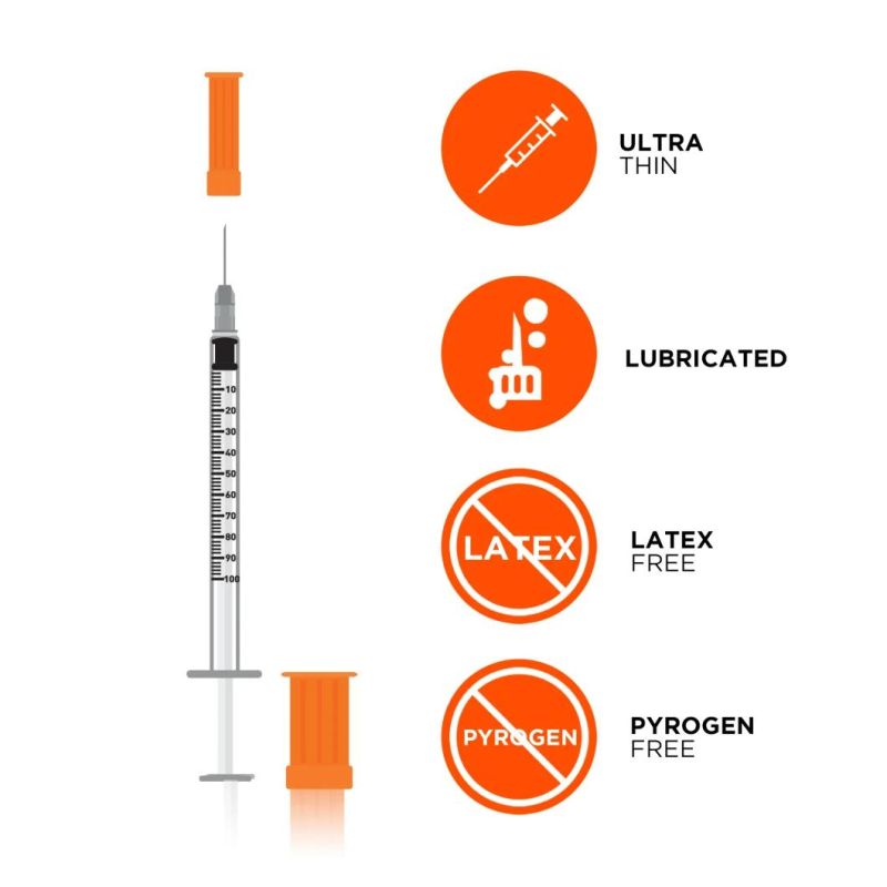 Disposable Insulin Syringe 50/100units for Insulin Injection with CE/FDA Certificate