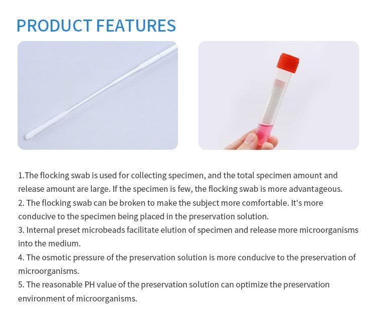 Stock Transport Swab Vtm Viral Specimen Kits with Biohazard Bags