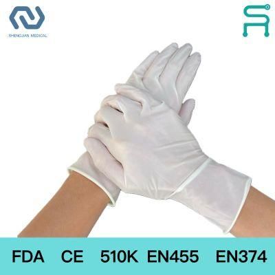 Natural Latex Gloves 510K En455 Powder Free Disposable Latex Gloves