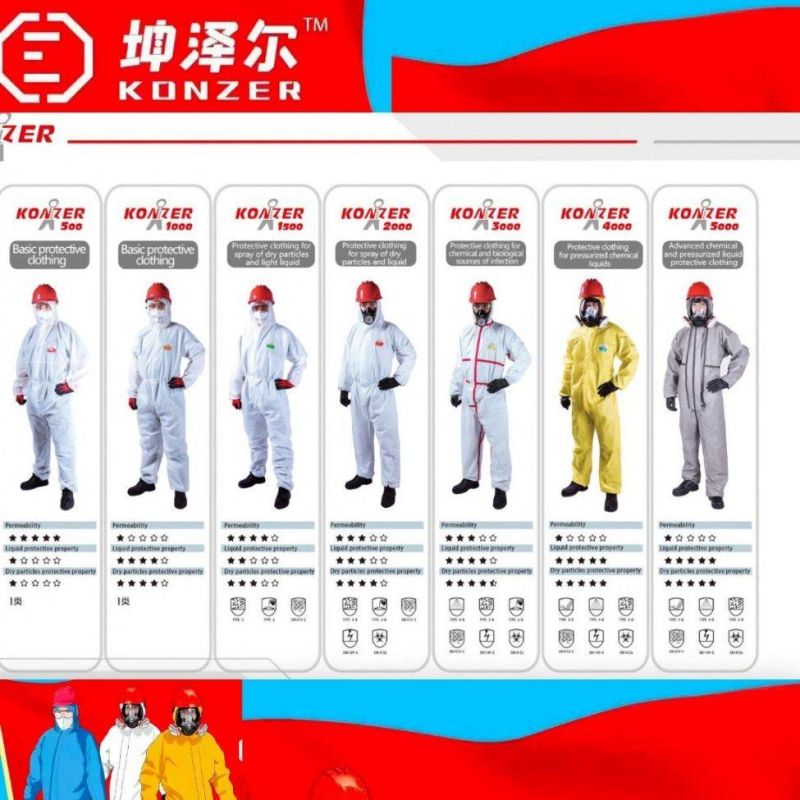 En14126 Level 3 Non-Woven PPE Isolation Coverall Kids Clothes Disposable Medical Protective Clothing