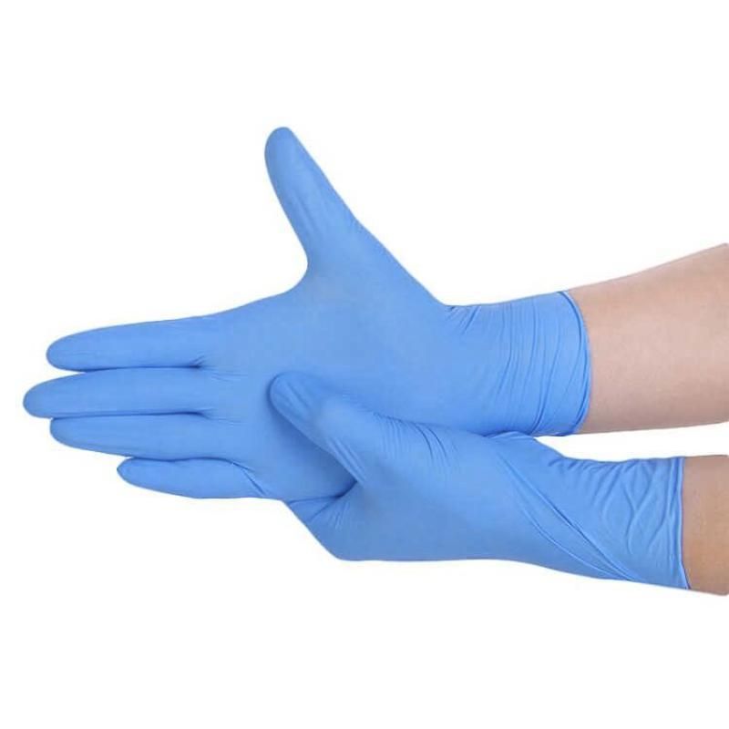 Disposable Blue Nitrile Gloves Powder Free for Medical Use