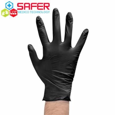 Black Waterproof Disposable Vinyl Gloves Food Grade