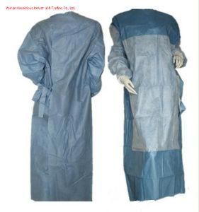 Disposable SMS Reinforced Surgical Gown with Knitted Cuff and Paper Towel /Hospital
