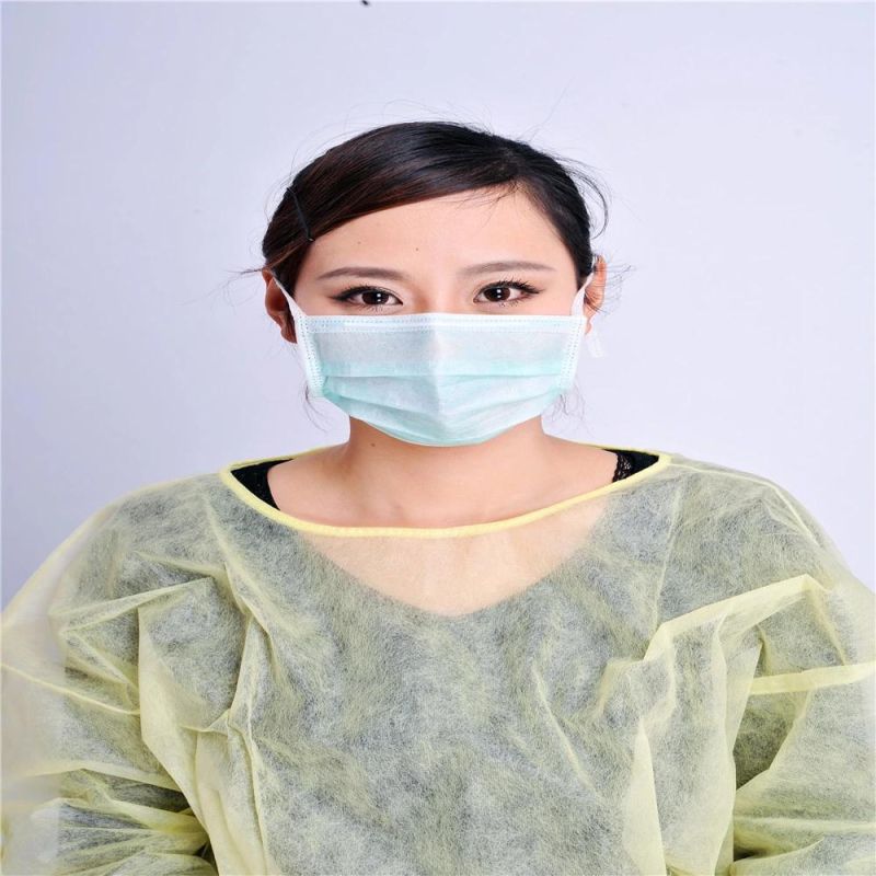 50-Pack Disposable Isolation Gown, FDA Registered, CE Certified Level 2 PP & PE 40g, Knitted Cuffs, Fluid Resistant, Unisex