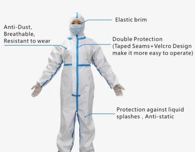 Disposable Isolaion Safety Protection Coverall Protective Garment Type 4