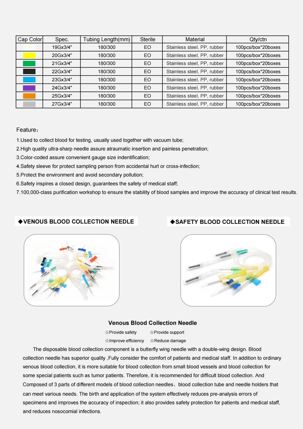 Medical Disposable Venous Blood Specimen Collection Needles Butterfly Needle