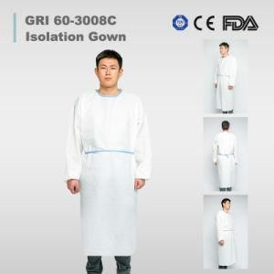 Medical Non-Woven PP PE Disposable Uniform Isolation Gown Blue&White Color Fab with PP&PE Coated
