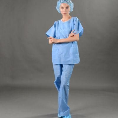 Disposable Non Woven Hospital Patient Surgical Scrub Suits for Woman Size M/L/XL/XXL