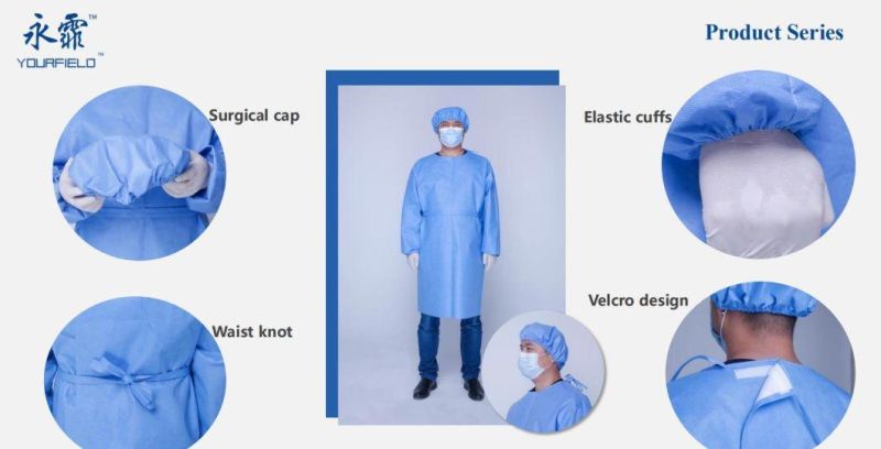 Factory Price AAMI Level 3 Disposable Isolation Gown with Samples