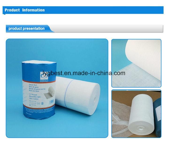 Disposable Medical Cotton Gauze Bandage Roll 90cmx100yards 4ply