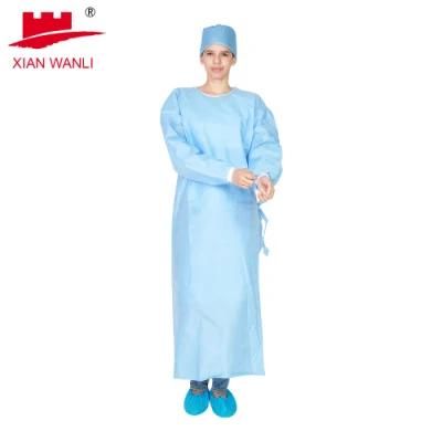 45GSM Ammi Level 2 Surgical /Medical Gown Disposable Non Woven Suits for Hospital Use Blue/Green