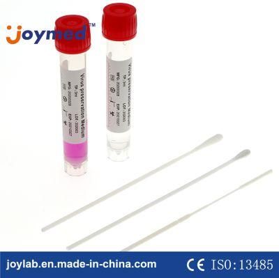 Sheet Cotton Swab Synthetic Fiber Hygienic Preservation Sampling Virus Transport Tube 10ml