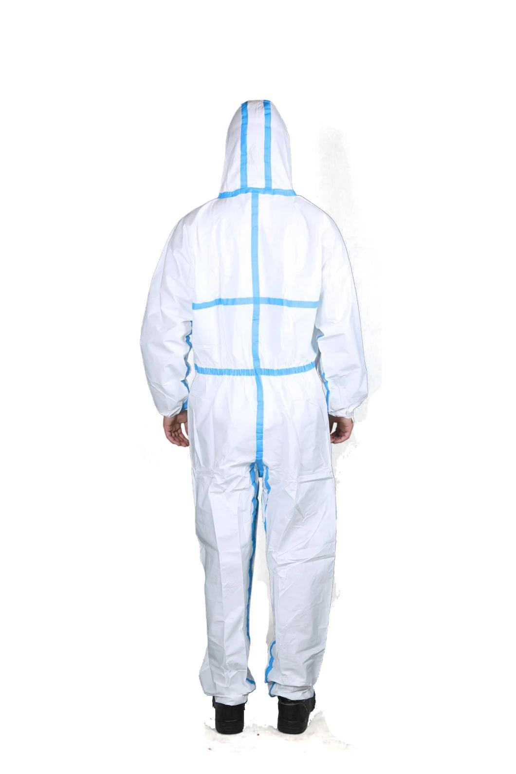 Type 4b 5b 6b 65g Disposable Coverall Gown Gown Pure White Disposable Gown