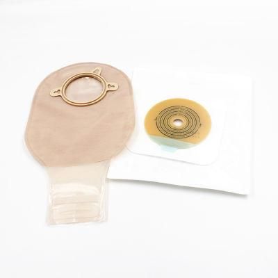 50mm-70mm Two Piece Drainable Ostomy Pouch Colostomy Bag with Clamp Closure
