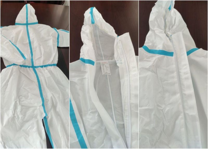 Disposable Coverall Waterproof Disposable Microporous Non Woven Coveralls PPE Suit with Taped Seam
