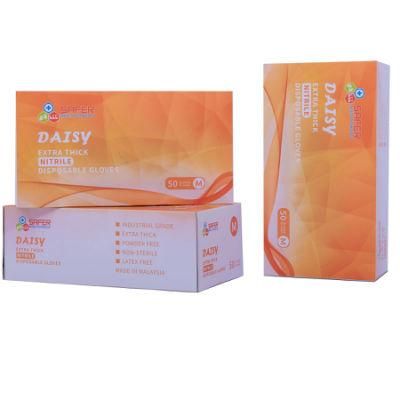 Gloves Nitrile Powder Free Box Diamond Orange with OEM Brand Service
