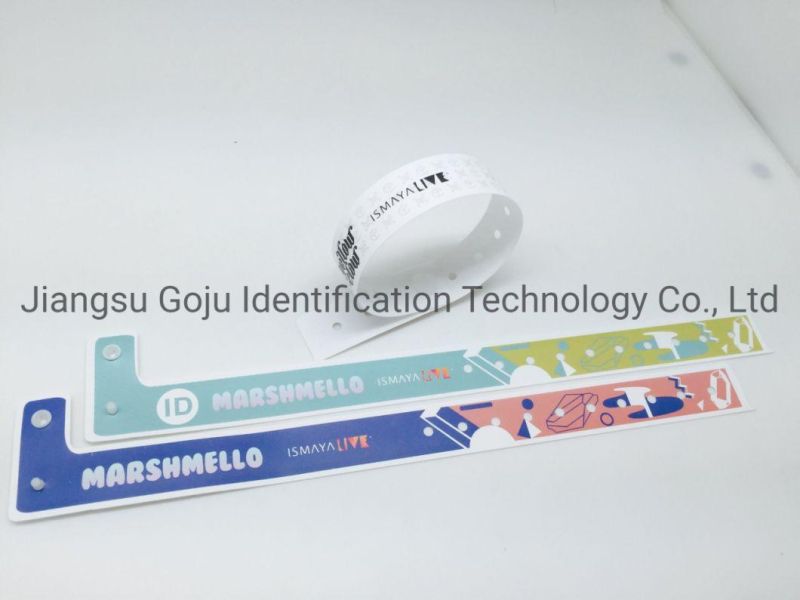 Customized Logo Printed Waterproof Plastic Wristband for Event