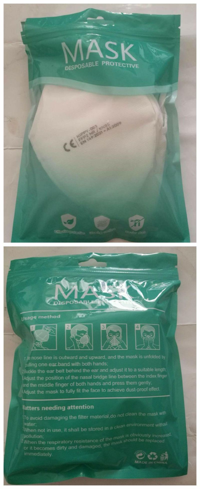 Kn95 Mask Ffp2/ Dust Mask Ffp2/Printed Face Mask for Dust/ Nonwoven Face Mask Kn95