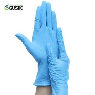 Powder Free Disposable White Blue Nitrile Gloves