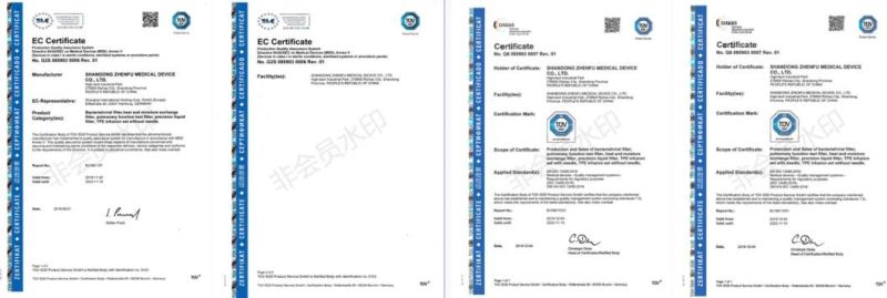 Ethylene Oxide Sterilization Zhenfu Medical Bacterial Viral Filter Bvf