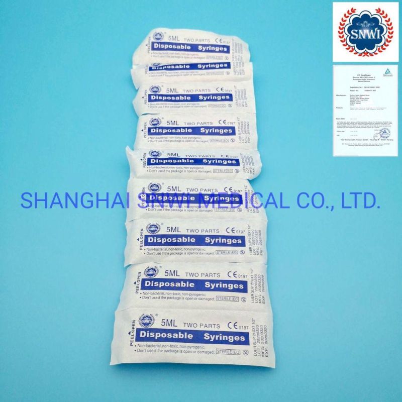 2 or 3 Parts Medical Disposable Syringe with CE0123 and ISO13485