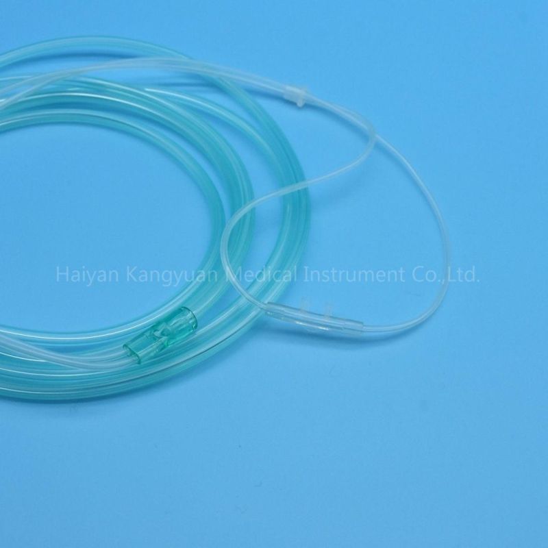 Oxygen Nasal Cannula PVC Transparent Tube Medical Supply Soft Tip Oxygen Therapy Device Oxygen Cannula Curved Prong Medical Disposable