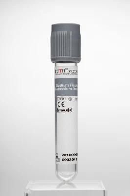 Vacuum Blood Collection Tube, Glucose Tube Approved with Ce &amp; ISO 13458, Glass or Plastic