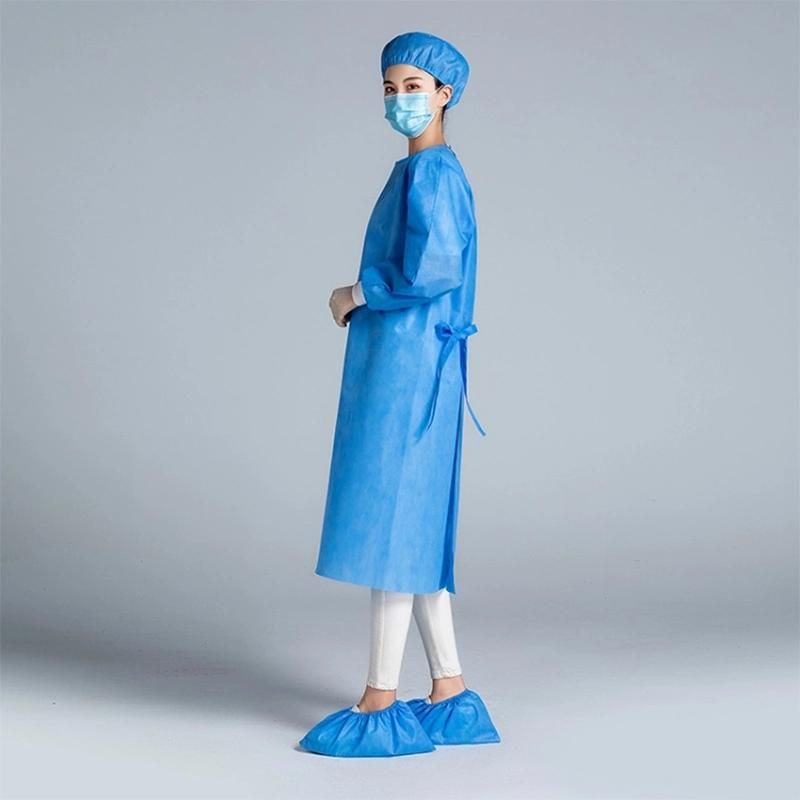 Disposable Nonwovens Protective Gown AAMI PP+PE Isolation Clothing