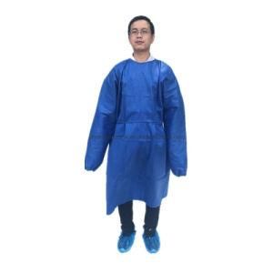 Disposable Waterproof PP with PE Coated Isolation Gown AAMI Level 3