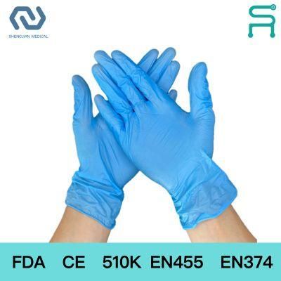 Powder Free 510K En455 En420 Disposable Nitrile Blend Examination Gloves