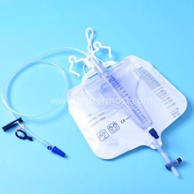 Disposable High Quality Medical PVC Luxury 2000ml Urine Drainage Bag ISO CE