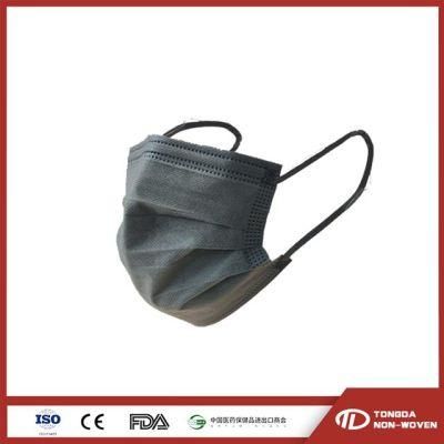 Grey Color Mask with Same Color Elastic Disposable 3 Ply Non-Woven Medical Face Mask