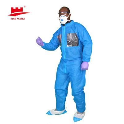 High Breathability Wlo3010 Chemical and Medical Coverall with Sf 65GSM with Anti Static Function, Pass En1149-5 En14126