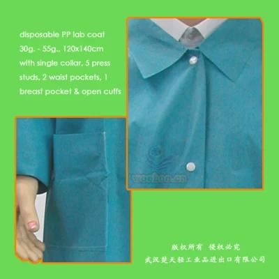 Disposable Coat with Single or Double Layer Collar