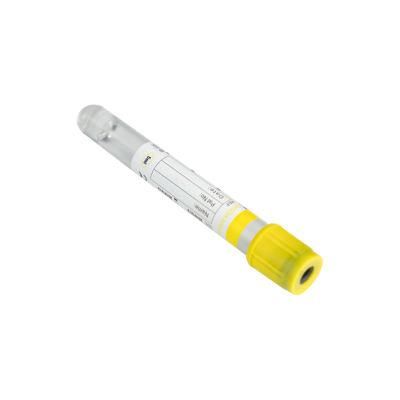 Disposable Glass Plastic Gel&amp; Clot Activator Vacuum Blood Collection Tube with Yellow Top for Hospital